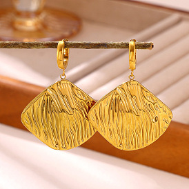 304 Stainless Steel Dangle Earrings, Rhombus