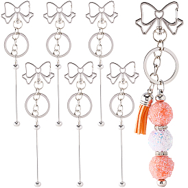 10шт. застежки для брелков из сплава, 10Брелок с железным стержнем и бисером, платина