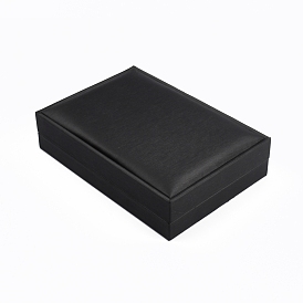 Boîte à pendentif en cuir pu, avec tapis en mousse, rectangle