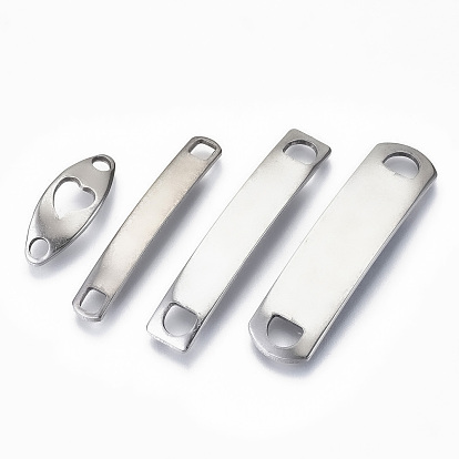 201 Stainless Steel Links Connectors, Stamping Blank Tag, Mixed Shapes