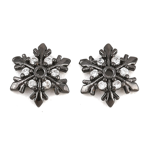 Латунные прозрачные бусины из кубического циркония, без кадмия и без свинца, стойки покрытие, долговечный, снежинка