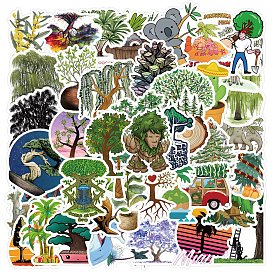 50Pcs Tree PVC Paper Decorative Stickers, Vinyl Waterproof Decals, for Water Bottles Laptop Phone Skateboard Decoration