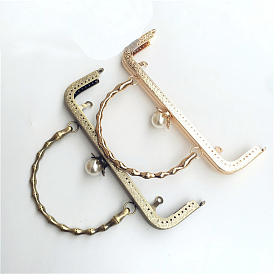 Iron Purse Frame, with Imitation Pearl, for Bag Sewing Craft Tailor Sewer
