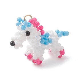 3d подвески в виде лошади из стеклянного бисера, с 304 нержавеющей стали, реальный 18 k позолоченный