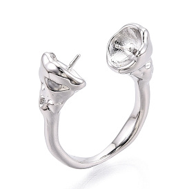 Настройки латунных манжетных колец, за половину пробурено бисера