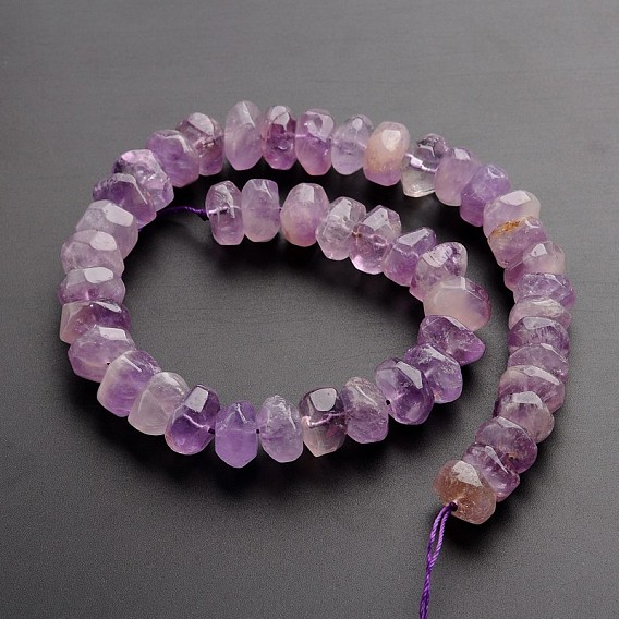 Natürlichen Amethyst Perlen Stränge, facettiert, Rondell