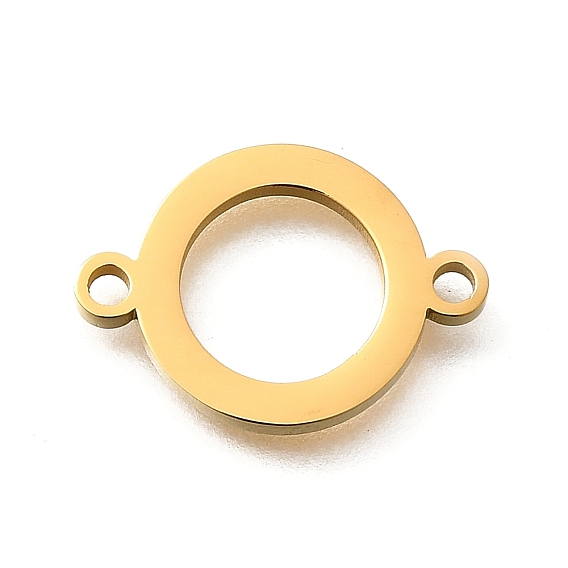 304 Stainless Steel Ring Links Connector Charms, Manual Polishing, Ion Plating(IP)