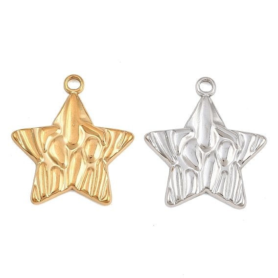 Pendentifs en acier inoxydable, breloques en forme d'étoile martelée