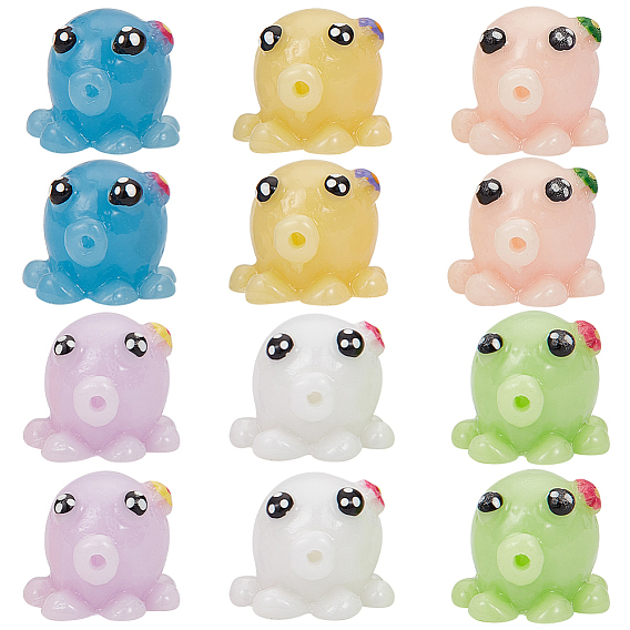 36шт 6 цвета мини смоляные украшения в виде осьминога, украшения для демонстрации микро-ландшафтов