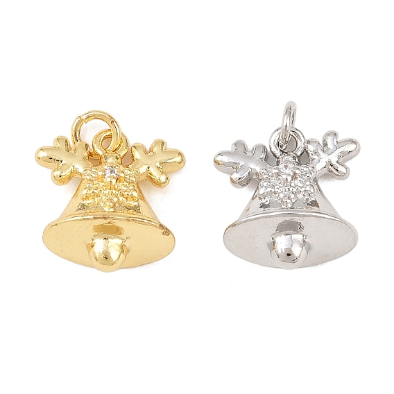 Латунные микро проложить кубического циркония подвески, колокол прелести, без кадмия и без свинца, стойки покрытие, долговечный, с целью перехода в кольце
