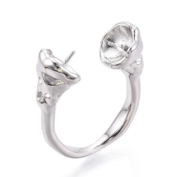 Настройки латунных манжетных колец, за половину пробурено бисера