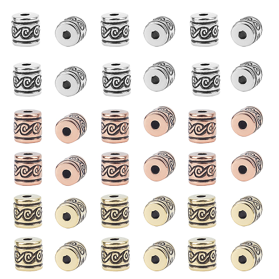 150Pcs 3 Colors CCB Plastic European Beads, Large Hole Beads, Column