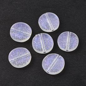 Perles acryliques transparentes, poudre de scintillement, plat et circulaire avec fleur