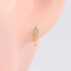 925 Sterling Silver Fashion Diamond Ear Cuff Earrings Retro Jewelry
