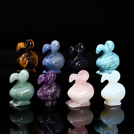 Natural & Synthetic Gemstone Carved Dodo Bird Figurines, for Home Office Desktop Decoration