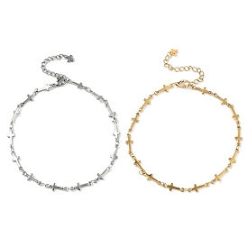 304 женские браслеты на ногу из нержавеющей стали с цепочкой с поперечными связями