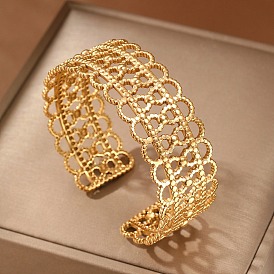 304 полые браслеты-манжеты из нержавеющей стали для женщин