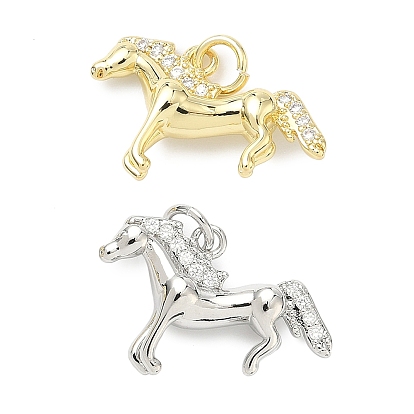 Латунные микро проложить кубического циркония подвески, лошади прелести, с целью перехода в кольце, без кадмия и без свинца, стойки покрытие, долговечный