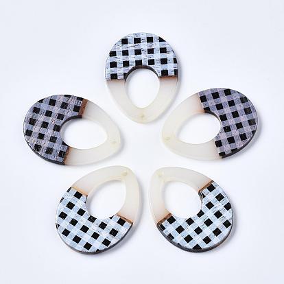 Resin & Wood Pendants, Teardrop