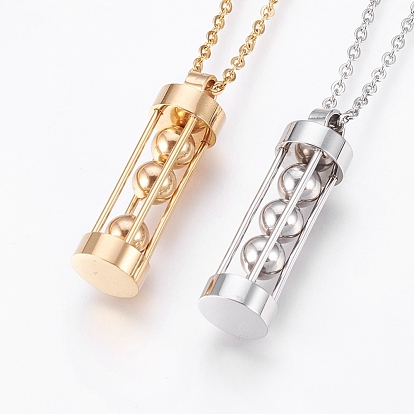 304 de acero inoxidable collares pendientes, columna