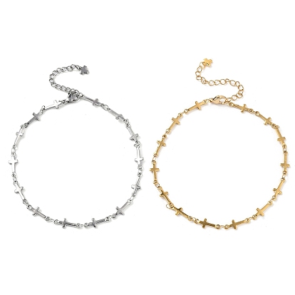 304 женские браслеты на ногу из нержавеющей стали с цепочкой с поперечными связями