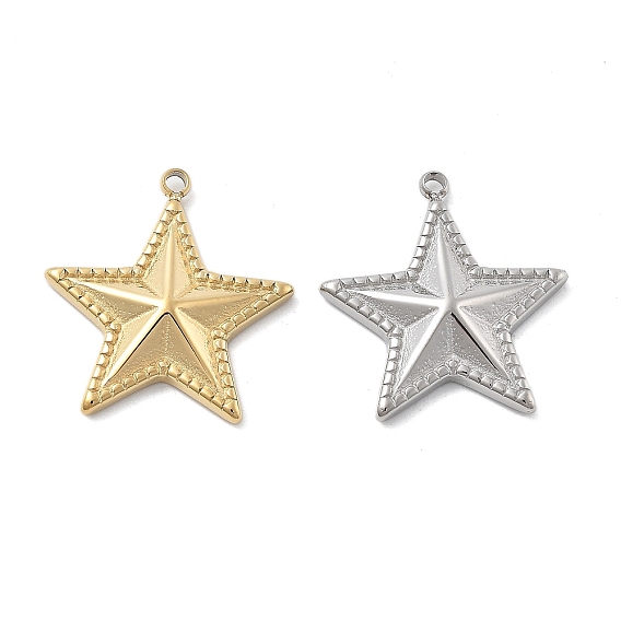 304 подвески из нержавеющей стали, звезда очарование, ионное покрытие (ip)