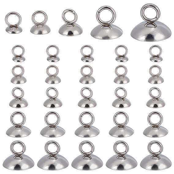 100 шт. 5 стили 201 нержавеющая сталь бусины колпачки подвески, для подвесных планок