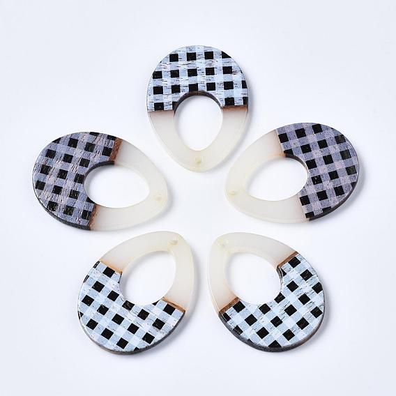 Resin & Wood Pendants, Teardrop