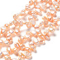 Natural Cultured Freshwater Pearl Beads Strands, Two Sides Polished, Grade 4A+