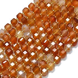 Натуральный красный агат бисер нитей, с бисером, граненый стол, вырезанный куб