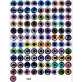 Cabochons en verre transparent imprimé, demi-rond avec motif oeil