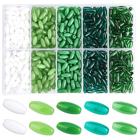 600 шт. 5 стили прозрачные и непрозрачные цвета стеклянные бусины, овальные