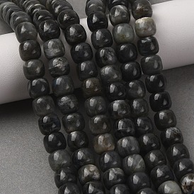 Natural Labradorite Beads Strands, Old Style Barrel Beads