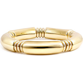 Богемные женские массивные изогнутые ccb пластиковые трубчатые бусины растягивающиеся браслеты