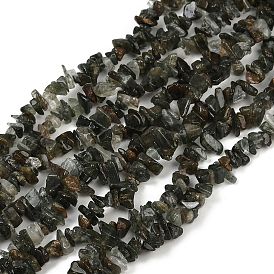 Естественный зеленый Rutilated кварцевые нити бисера, чип