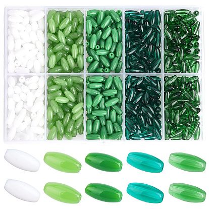 600 шт. 5 стили прозрачные и непрозрачные цвета стеклянные бусины, овальные
