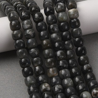 Natural Labradorite Beads Strands, Old Style Barrel Beads