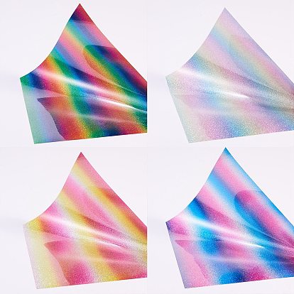 4Pcs Colorful Glitter Heat Transfer, Heat Transfer Vinyl, for T-Shirts, Hats, Clothing