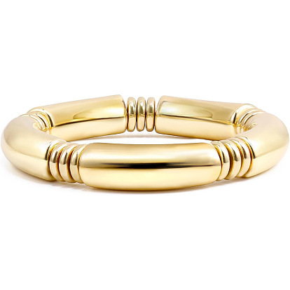 Богемные женские массивные изогнутые ccb пластиковые трубчатые бусины растягивающиеся браслеты