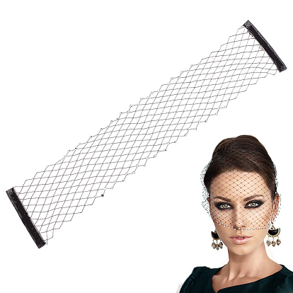 Винтажная полиэстеровая сетчатая вуаль со стразами для женщин, аксессуар для костюмированной вечеринки на Хэллоуин, с железными зажимами