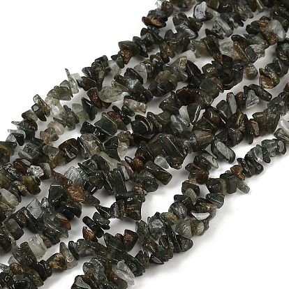 Естественный зеленый Rutilated кварцевые нити бисера, чип