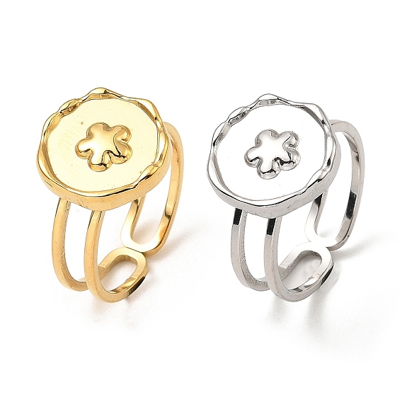 304 открытые кольца манжеты из нержавеющей стали, настройки кольца чашки безеля, плоские круглые со звездой