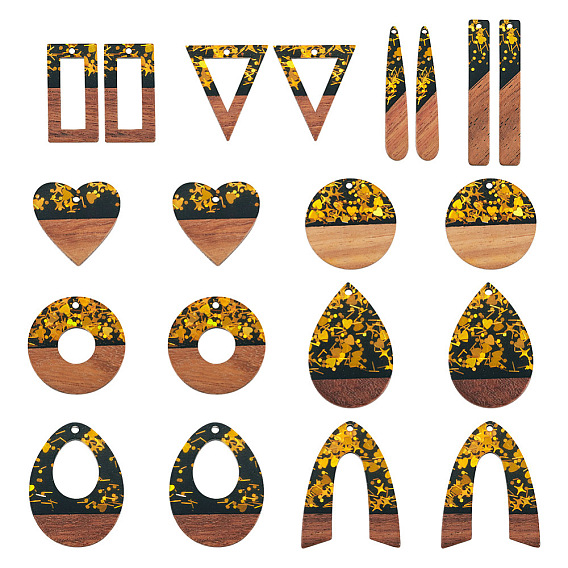 20 шт. 10 подвески из смолы и белого дерева, пайетками, слезинка, арка и пончик, разнообразные