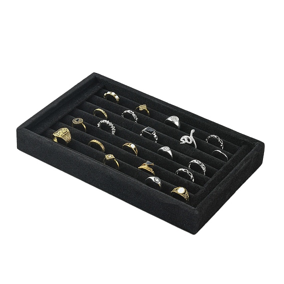 Velvet Finger Ring Display Frame, Rectangle