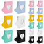 18 Sets 6 Colors PVC Mini Photo Album, Plastic Photocard Holder with Pockets, Ball Chain, for Photocard ID Storage, Rectangle with Heart Charms