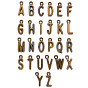 Tibetan Style Alloy Pendants, Cadmium Free & Lead Free, Alphabet, Letter A~Z