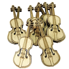Незавершенные вырезы деревянных музыкальных инструментов, принадлежности для рисования, скрипка/гитара