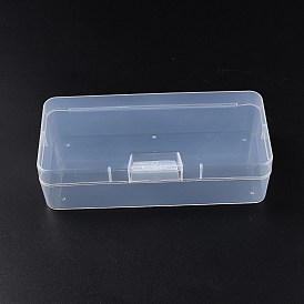 Plastic Bead Containers with Hinged Lid, Rectangle