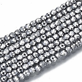 Радужная гальваника немагнитный синтетический гематит бусины нити, круглые, граненые