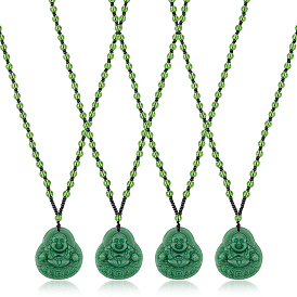 4шт. кулон Будды 6мм круглые стеклянные бусы